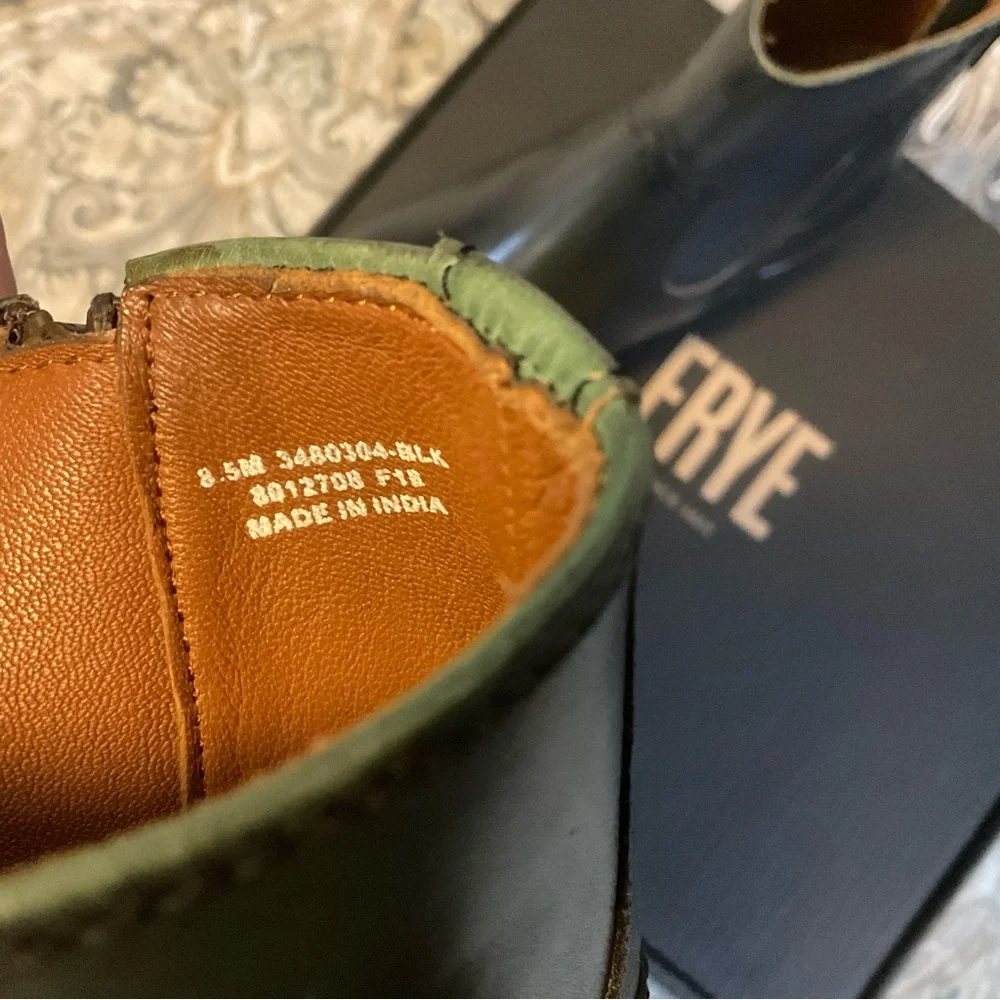 New Frye Sawyer Inside Zip 80304 Vintage Black Boots Mens Sz 8.5 M